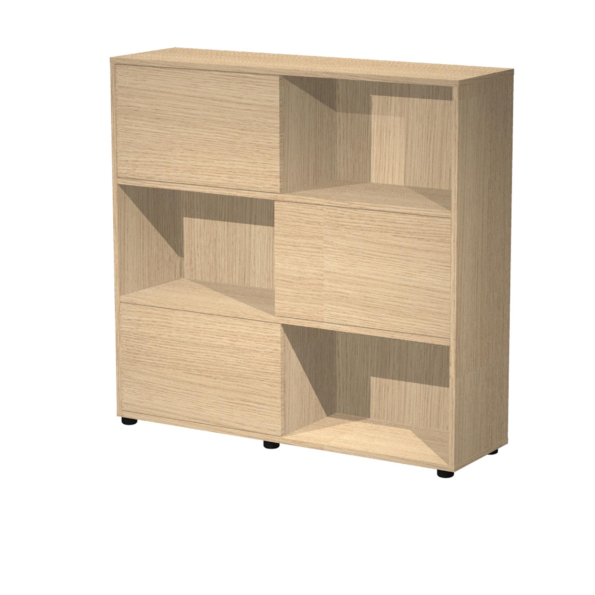 Libreria bassa Tetris a 3 ripiani ante scorrevoli …